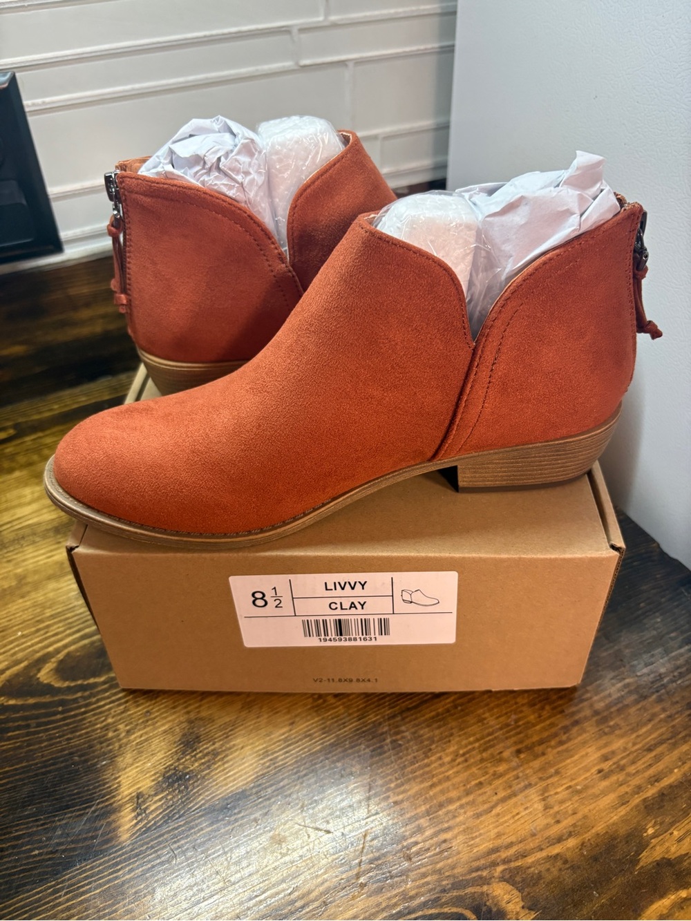 Journee Livvy Clay/Burnt Orange Ankle Boots Size 8.5